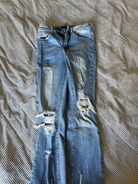 Risen High Rise Distressed Jeans